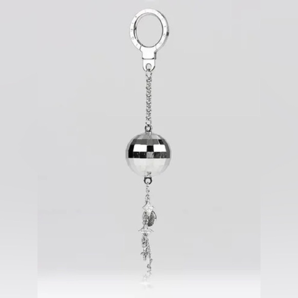 Louis Vuitton Silver Disco Ball Key Fob Keychain Bag Charm